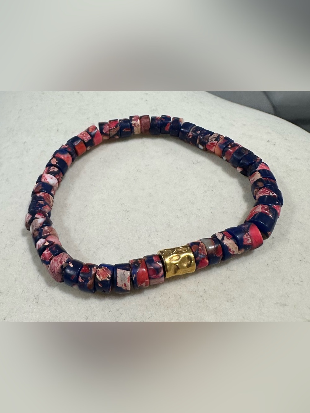 Boho Emperor Stone Beaded Stretch Bracelet - Stacking Jewelry